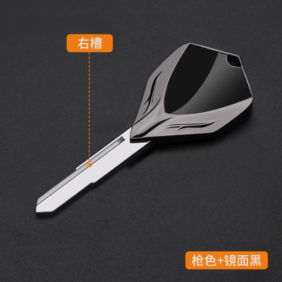 Motorcycle Key, Motorcycle metal key - gunmetal-mirror-black-ymh052r