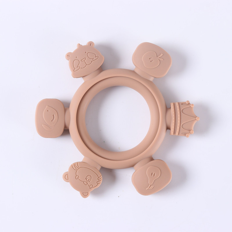 赤ちゃんのシリコンゴムの子供の歯磨き器の赤ちゃんの手は動物をつかんでおもちゃの母子用品のシリコンを噛みます。|undefined