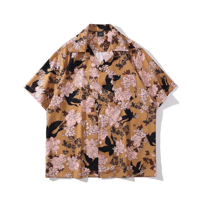 Trendy Short-Sleeve Shirt for Men, Loose Hong Kong Style, Japanese Retro 2022 Workwear, Quarter-Sleeve Shirt, Summer Half-Sleeve Jacket