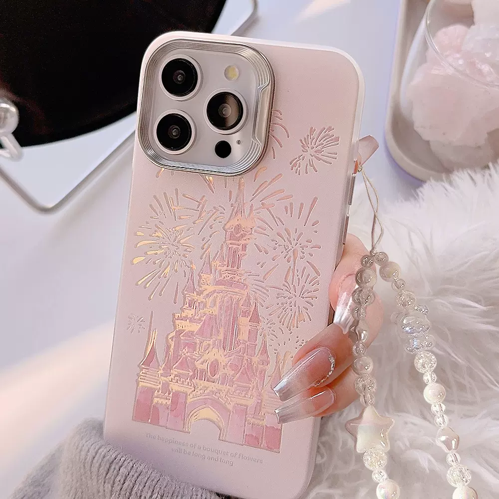梦幻城堡烟花iphone15适用17Promax手机壳16苹果13镭射11华为硬14