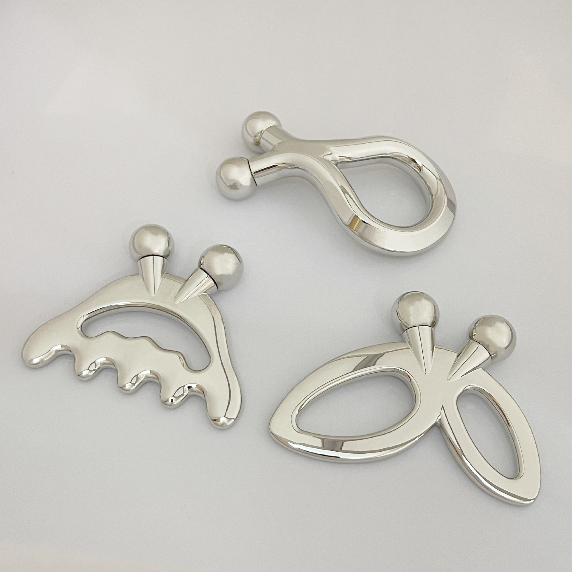 现货金属眼霜棒电镀面部按摩工具眼部美容按摩棒脸部刮痧刮板定制