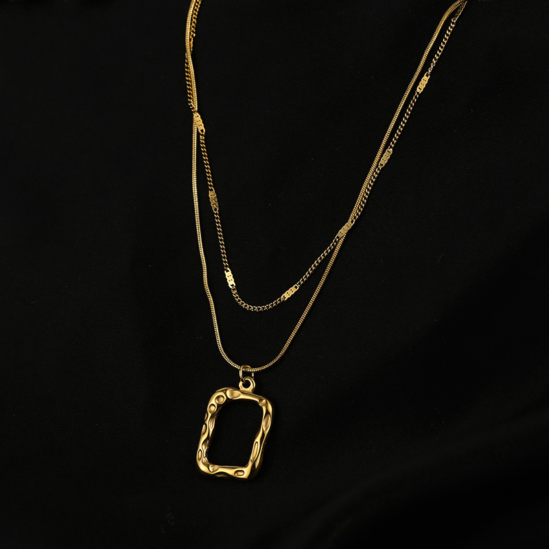 Fashion Geometric Titanium Steel Tassel Chain Necklace 1 Piece