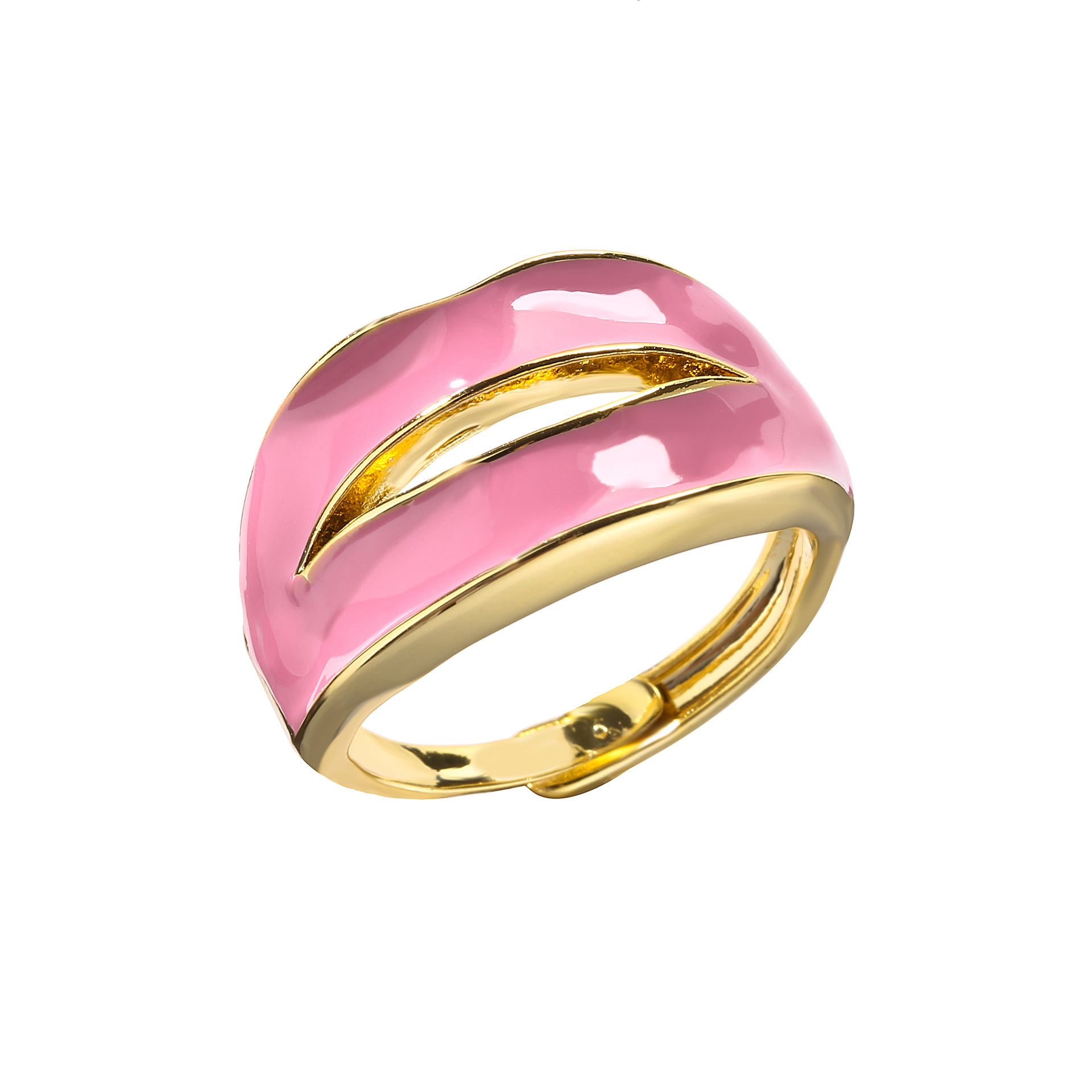 Fashion Solid Color Copper Irregular Plating Open Ring 1 Piece