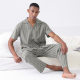 [Lyocell] Lyocell cotton pajamas men's spring and autumn summer 2025 new short sleeve trousers home clothes suit