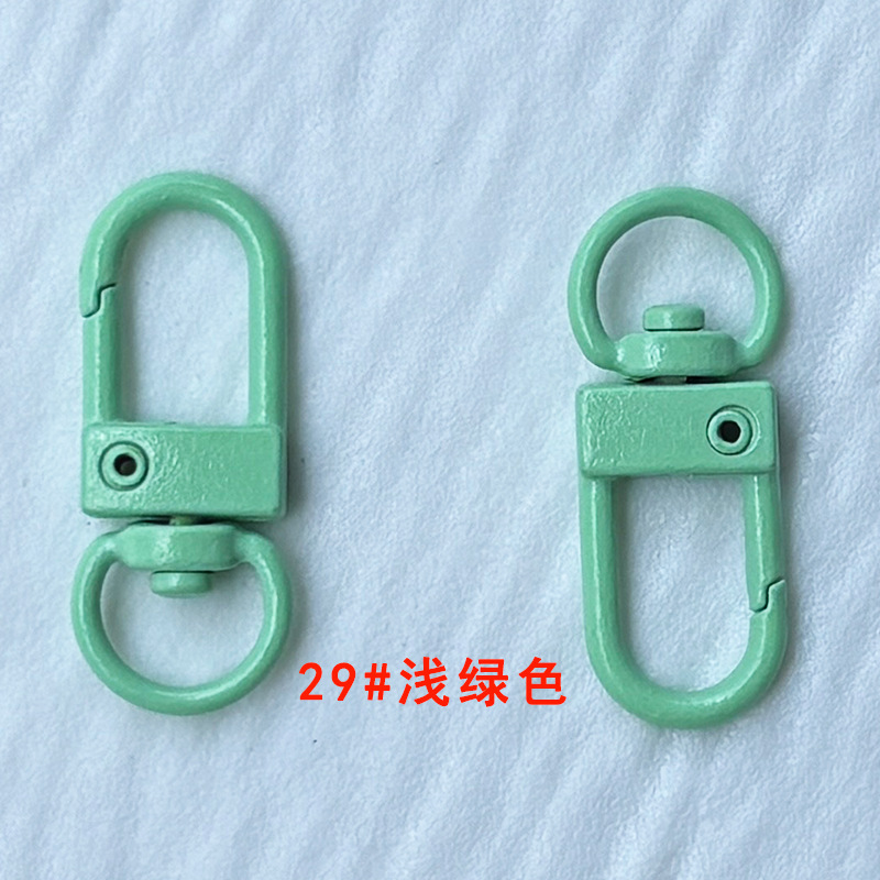 烤漆三分小门扣彩色钥匙扣饰品配件U形弹簧扣挂扣现货糖果色8字扣|undefined
