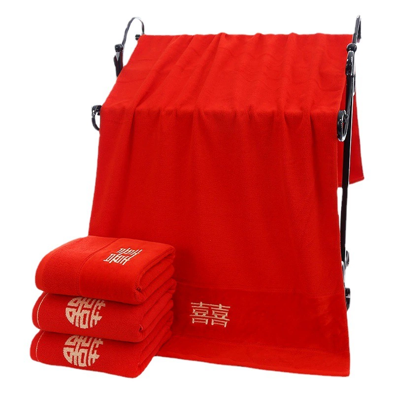 Хлопок свадебное банное полотенце красный жаккард 32 нити не легко упасть вышивка Привет в законах цвет свадебный подарок свадьба хлопок свадебное банное полотенце