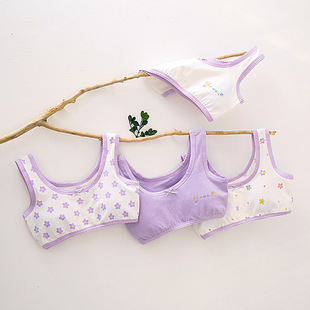 Girls' Vest development underwear student Pure Cotton Development summer cotton Korean style girls' summer children's vest