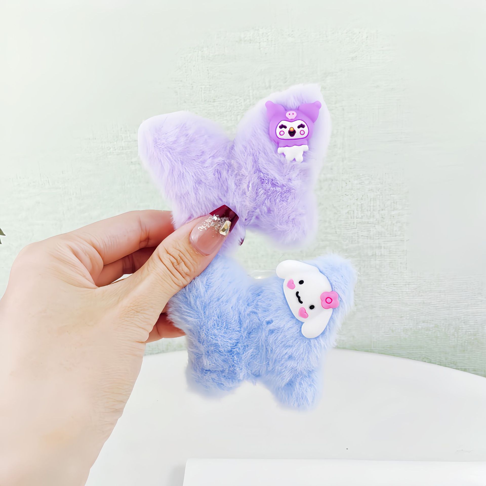 Otoño y invierno para niños peluche clips Baby lindo Sanliou clips de cabello de la cabeza de la niña pequeña clips de cabello