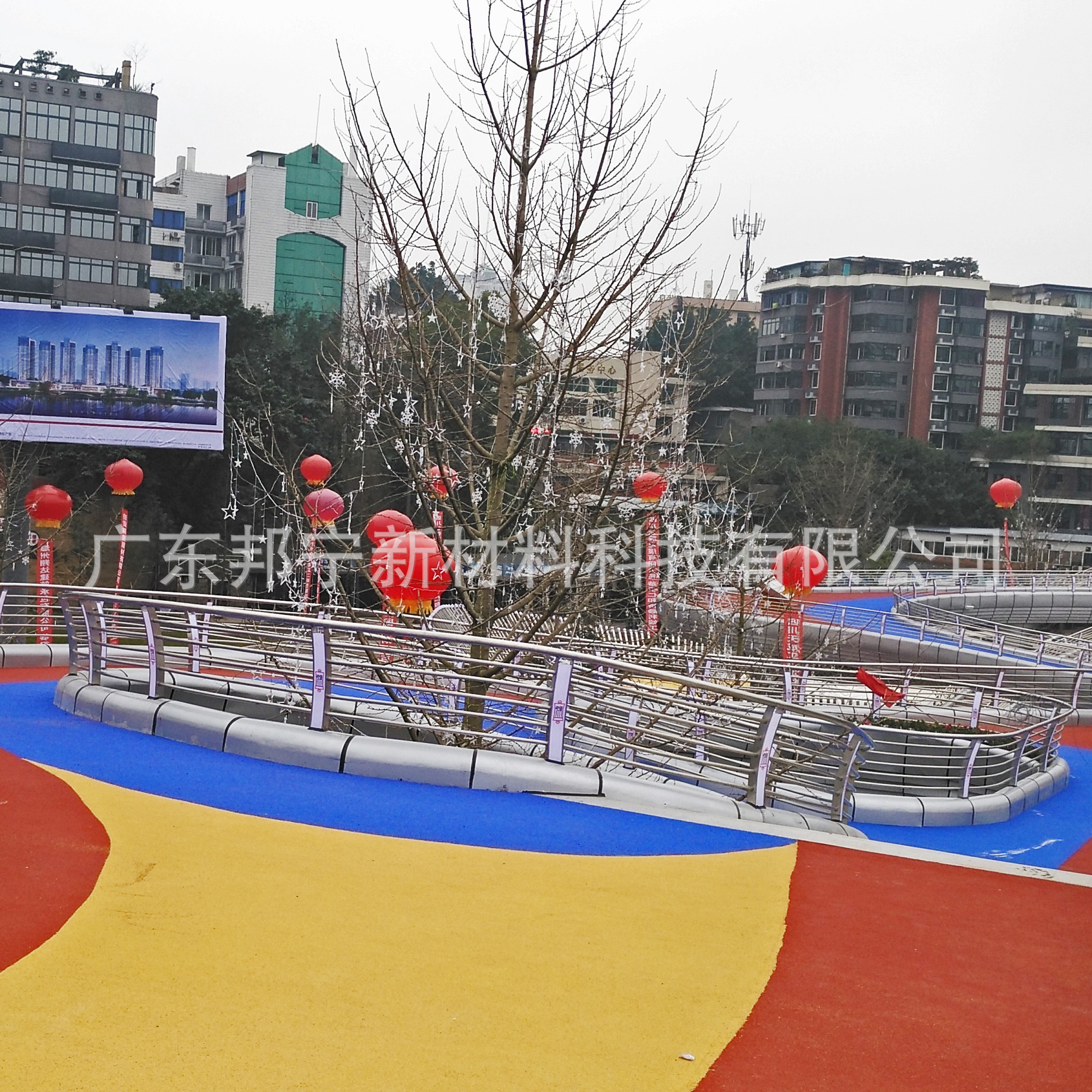 邦宁彩色防滑装甲 绿道天桥机动车道高速路彩色路面 彩色防滑装甲