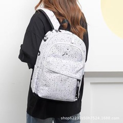 トレンディなブランドの高品質フライングマン立体ラベルバックパック大容量スターブランク学生スクールバッグコンピュータバッグ男性と女性のための同じスタイル