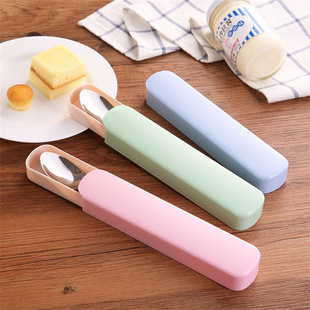 Stainless steel tableware two-piece set tableware box chopsticks spoon portable stainless steel tableware factory 2 yuan department store wholesale