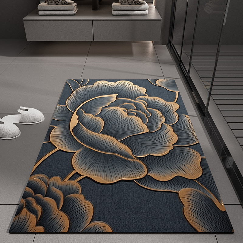 Flower-style americano transfronterizo esterilla de barro de algas esterilla de piso de baño puerta de absorción de agua esterilla de baño anti-deslizante esterilla de baño anti-sucio