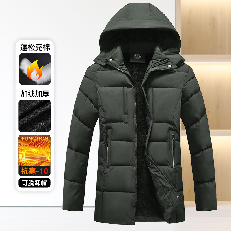 Capa de algodón transfronteriza para hombres en invierno grueso de moda de moda de moda de hombre chaqueta de algodón de negocios chaqueta de algodón de invierno para hombres chaqueta grande
