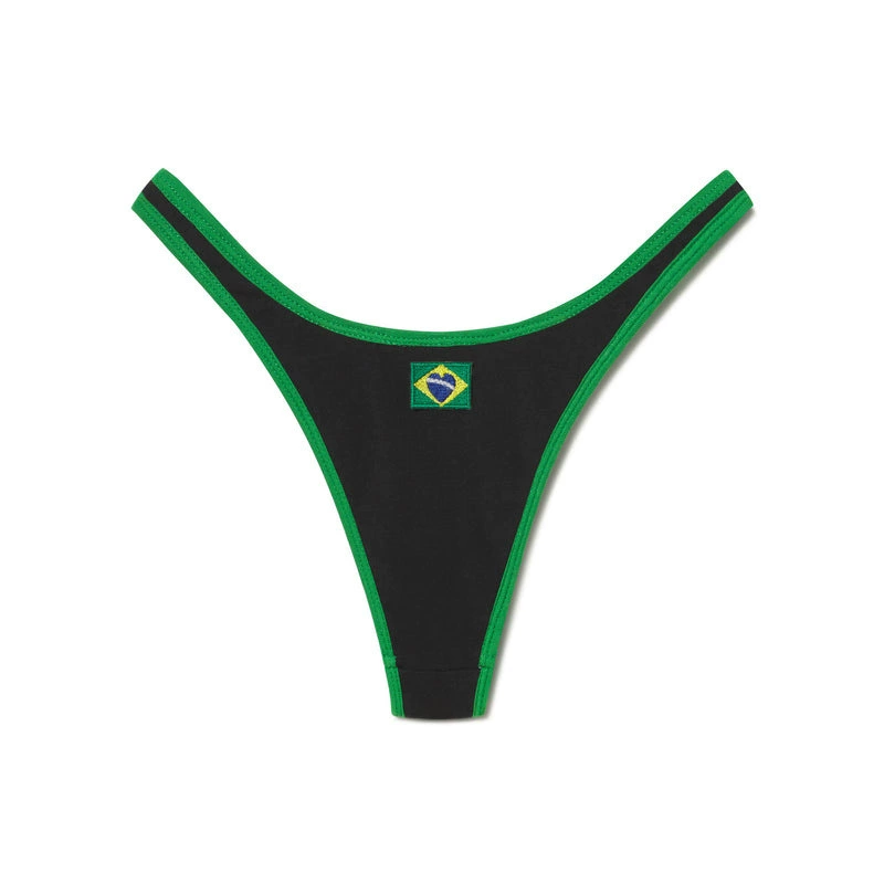 Summer sexy hot girl mid waist national flag embroidery beach outfit seamless invisible triangle swimsuit versatile women's wear