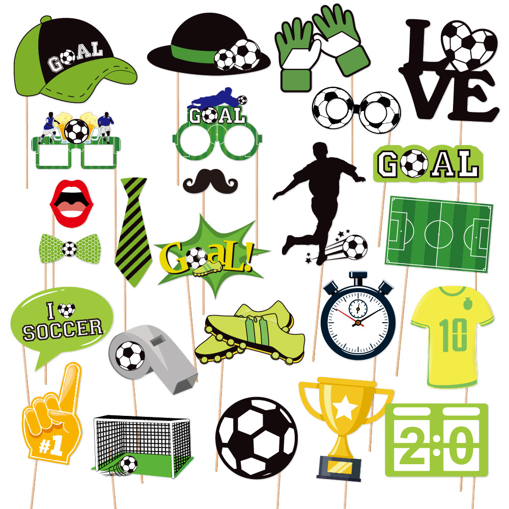 Transfronteriza fútbol tema fiesta de cumpleaños decoración traje fútbol cumpleaños bandera pastel decoración tarjeta inserción