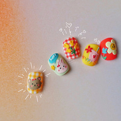 tomoni embossed 1479 hot style adhesive-backed cute manicure stickers Japanese stickers 5d nail stickers graffiti bear