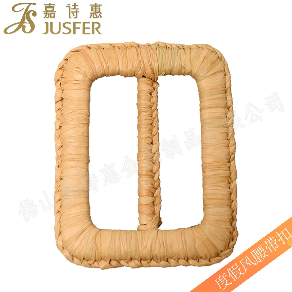 Square straw woven belt, buckle, factory direct supply