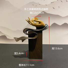 奇石原石树脂仿实木底座雕刻家居书房客厅摆件托架工艺品