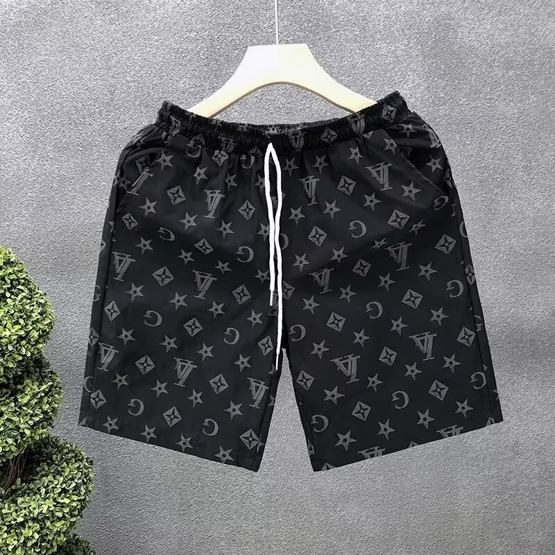 Summer New Men's Ice Silk Quick Drying Casual Sports Shorts Loose Breathable Five Point Pants With Letter Print_voghion.com