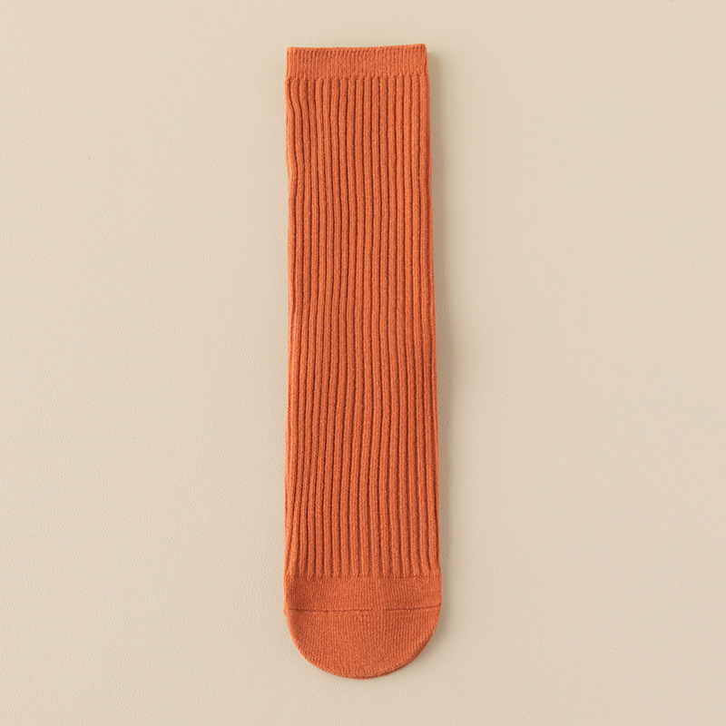 Calcetines de baile infantiles de colores brillantes, calcetines largos de color sólido para niños y niñas, calcetines hasta la pantorrilla de doble aguja, calcetines largos rectos al por mayor.