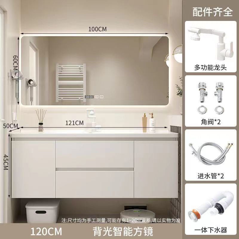 浴室キャビネット セラミック一体型洗面器 浴室洗面台 カウンタートップ一体型洗面台 キャビネット組み合わせ洗面台 浴室|undefined