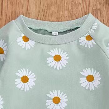 Pastoral Daisy Cotton Girls Clothing Sets display picture 2