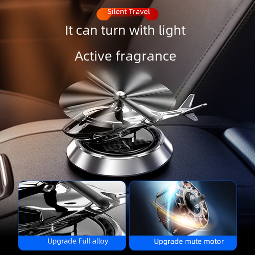 Car air freshener, car fragrance, car odor remover, long-lasting aroma, light fragrance, solar-powered helicopter ornament, decorative item