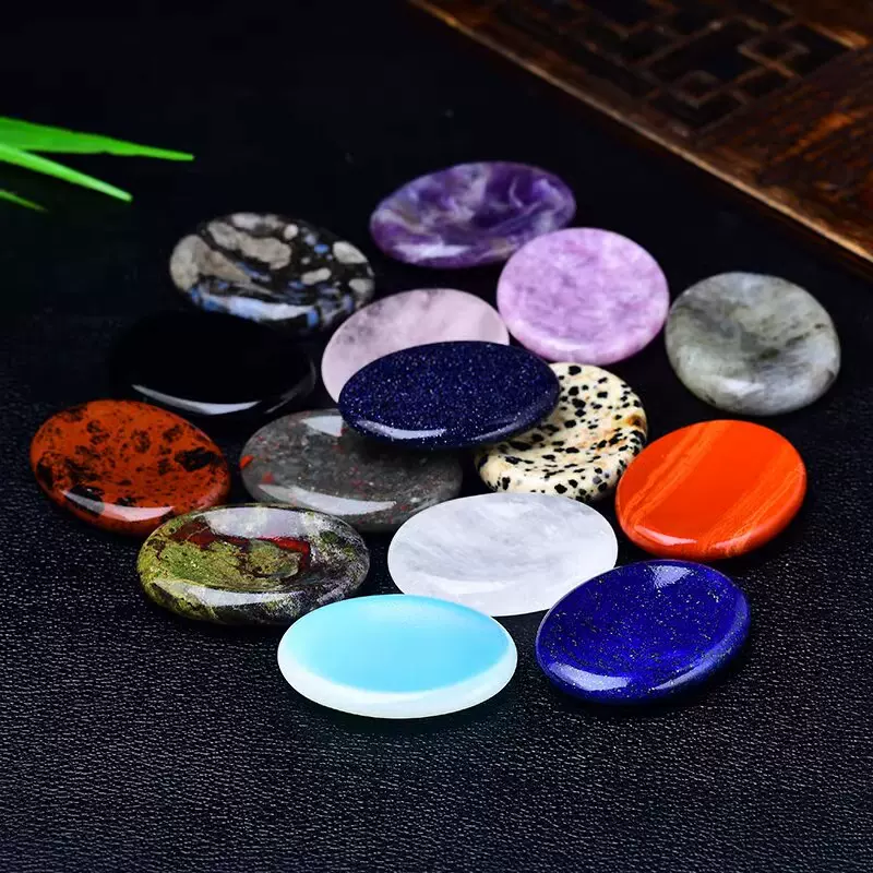 天然水晶椭圆形解压原石拇指刮痧奇石减压石摆件忘忧石按摩手把件