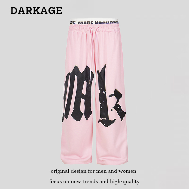 American Hip-Hop Y2K Style Letter Print Women's 2025 Autum New Loose Casual Versatile Draped Sweatpants