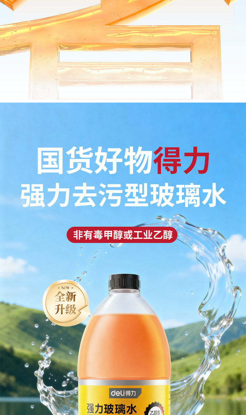 Deli Powerful Glass Cleaner for Cars, Anti-Freeze and Oil Film Remover, Resistant to -40 Degrees ℃ All-Season Wiper Fluid Manufacturer Wholesale