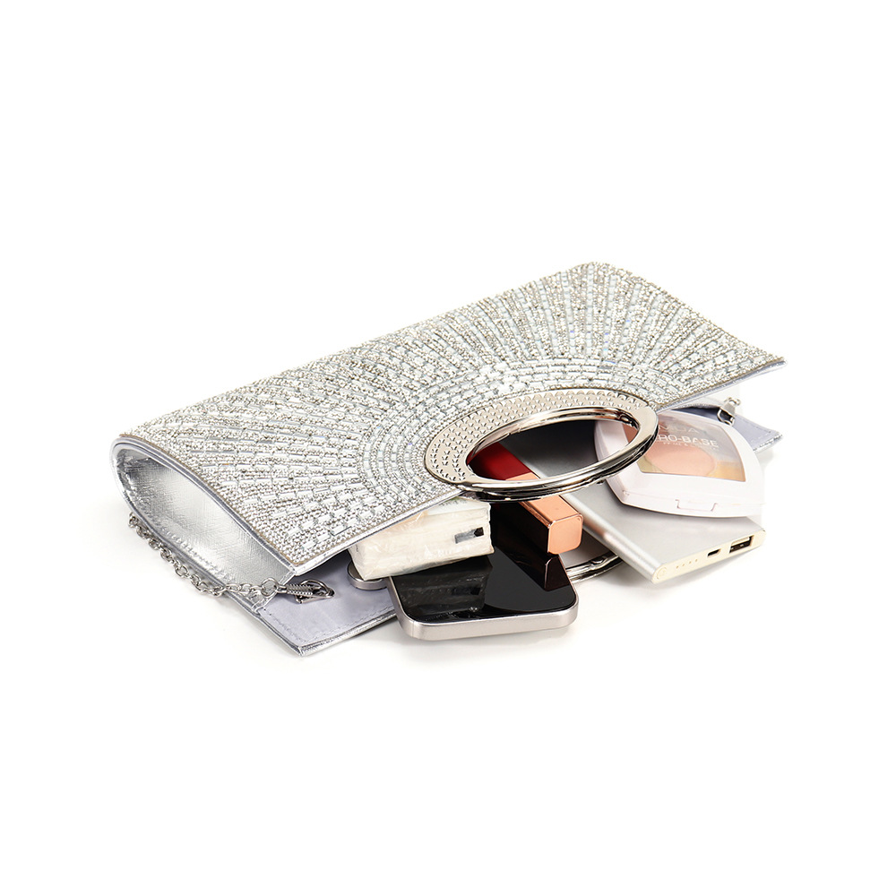 Evening Handbag Shiny Rhinestone Striped Clutch For Weddings_voghion.com