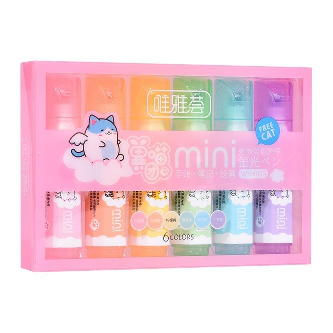 Lindo mini resaltador de protección ocular monocromática estudiante trazo clave bolígrafo marcador aprendizaje herramienta de pintura graffiti al por mayor