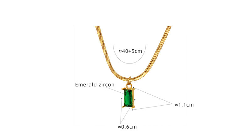 Retro Geometrisch Titan Stahl Überzug Zirkon Halskette Mit Anhänger 1 Stück display picture 2