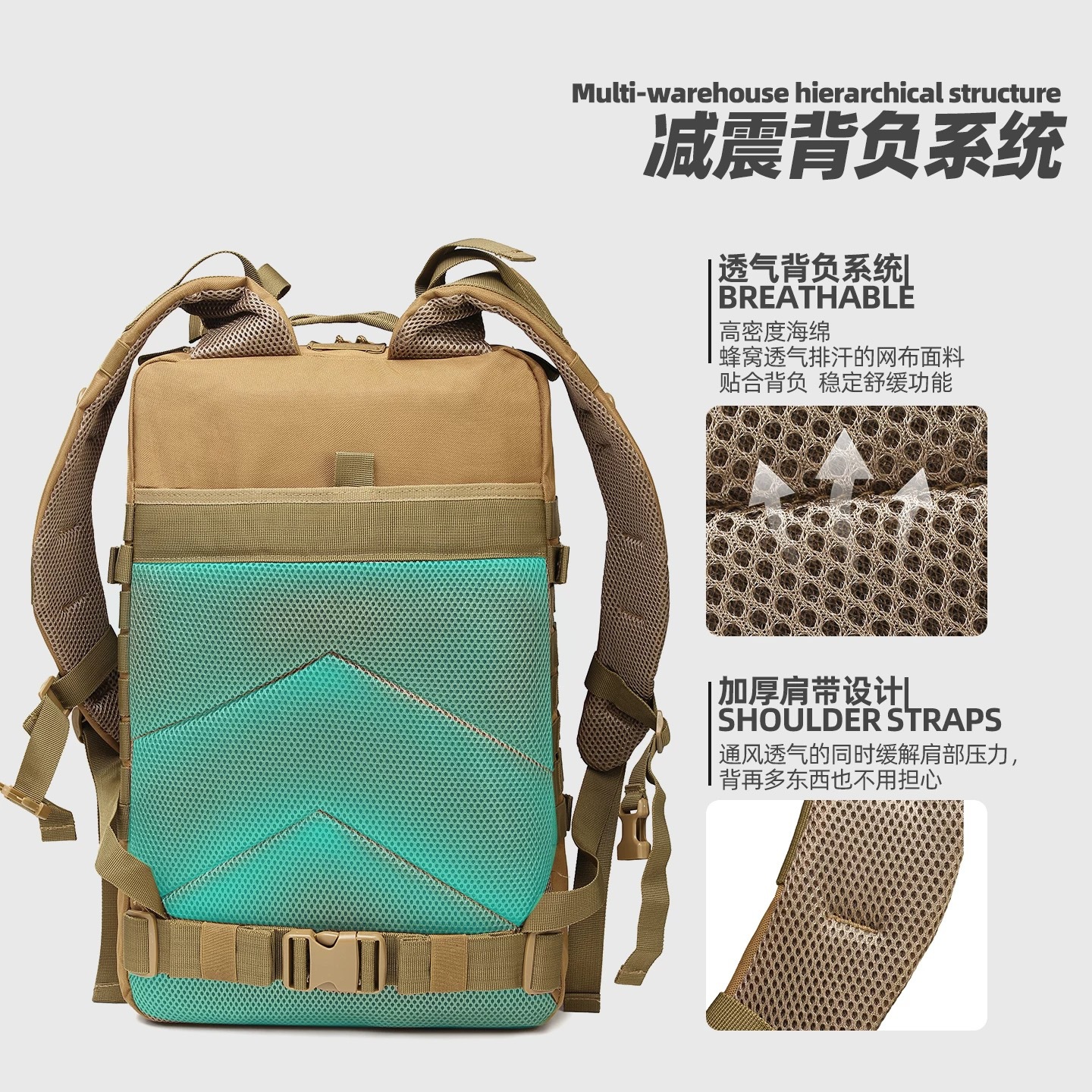 Tactical Large 3P Bag Men's Army Camouflage Large Backpack Attack Large 3P Bag Large Capacity Travel Waterproof Backpack