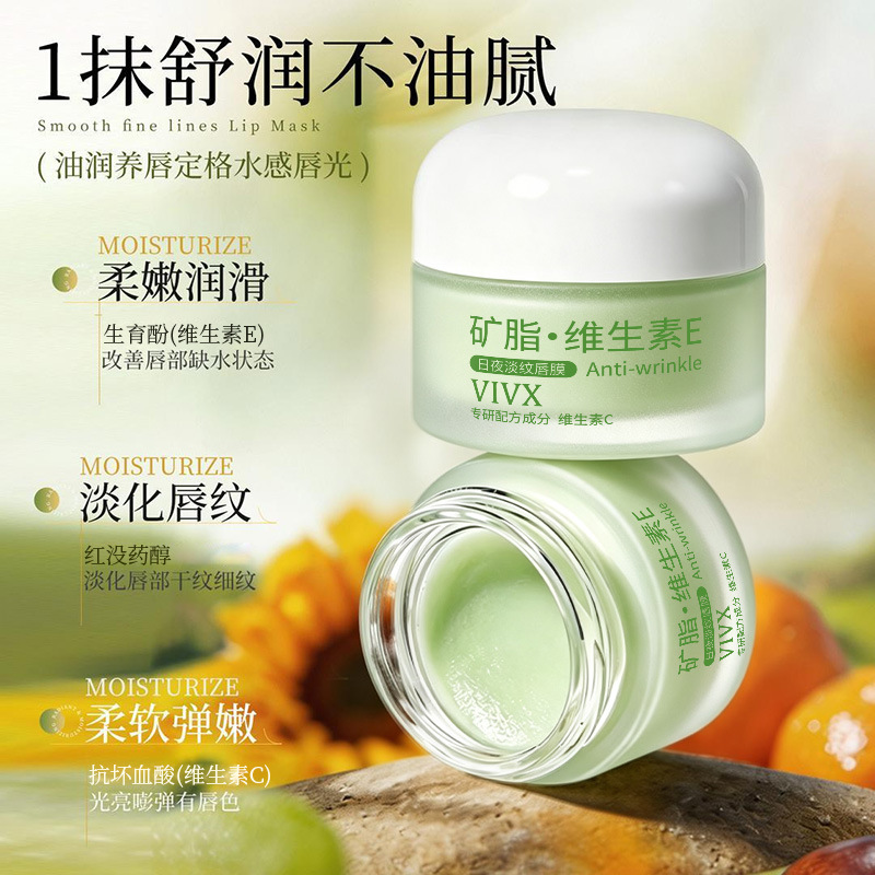 VIVX日夜淡纹唇膜补水保湿防干裂不油腻软化角质呵护唇周厂家代发