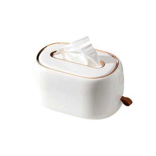 Wall-mounted desktop tissue box light luxury spring tissue holder home punch-free bathroom toilet living room tissue box