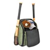 Green baseball sports backpack for leisure, worn on the shoulder