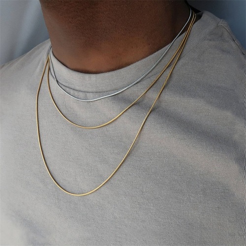 emanco titanium steel round snake chain long stainless steel necklace female simple couple snake bone chain European and American cross-border clavicle chain
