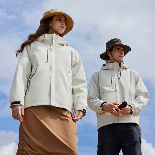 Customized Outdoor Windproof & Warm 3-in-1 Softshell Jacket: Fleece-Lined, Thickened, and Detachable—Plus Workwear with Logo Printing