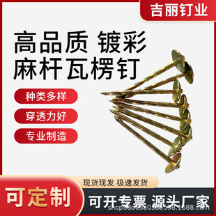 Special Corrugated Nails, Round Extended Hemp Rod Threaded Nails, Color-Plated Galvanized Asbestos Tile Nails, Various Multi-Specification Iron Nails