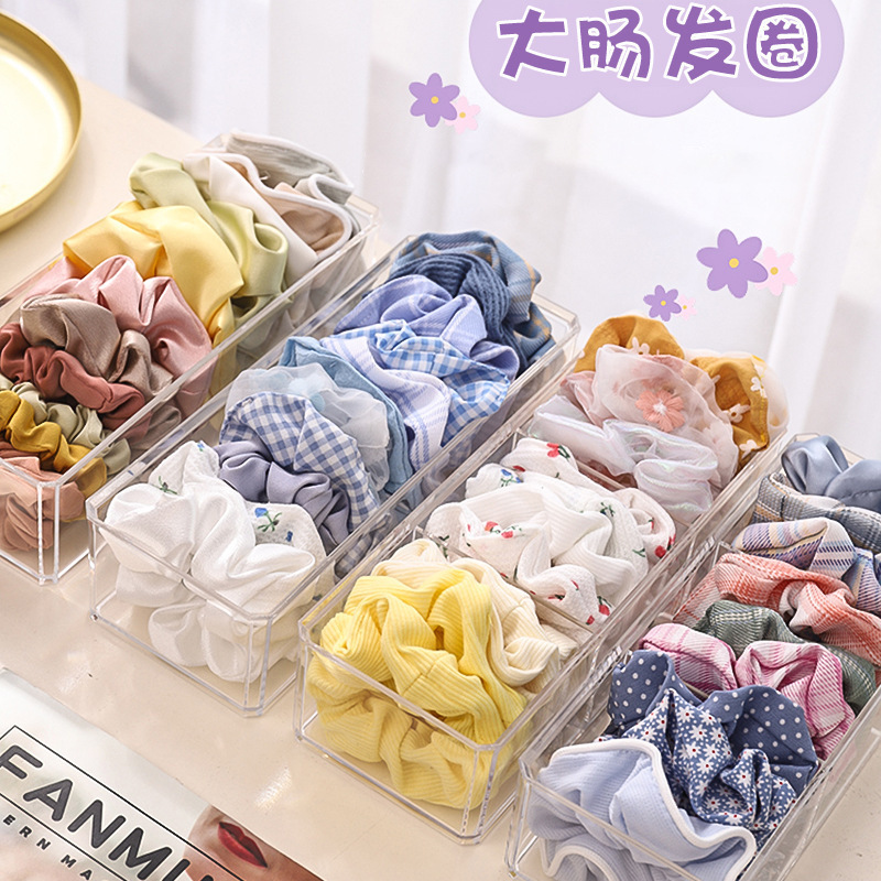 新款百搭子头大肠发圈款式多样高弹力皮筋彩虹波点樱桃肥肠圈批