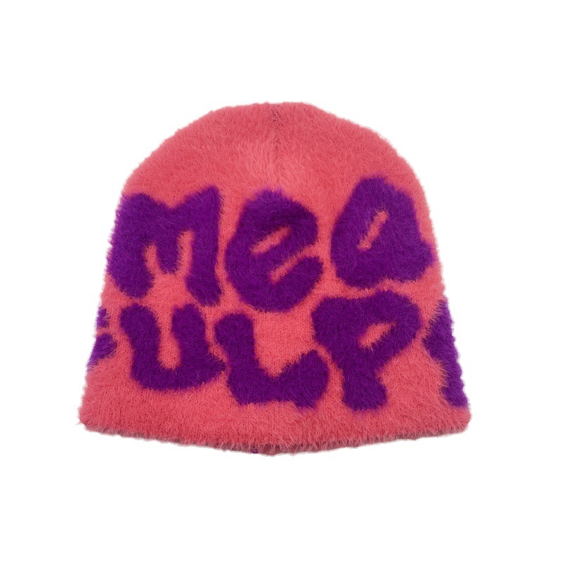 Hot selling fur style Mea knitted hat, brimless cap, personalized bean hat_voghion.com