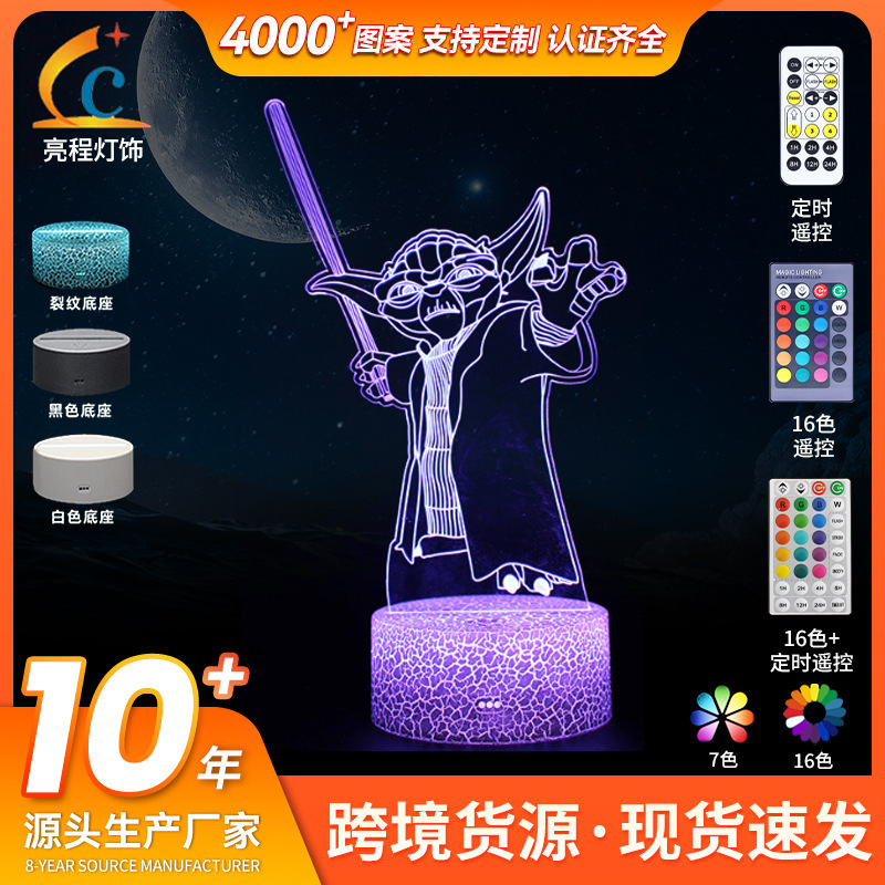 Amazon hot new Star Wars Death Star night light 3d colorful LED gift light touch cartoon table lamp