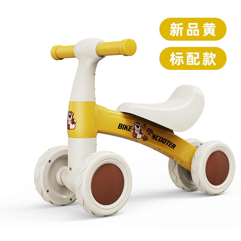 Cuatro ruedas de equilibrio para niños de 1 - 3 años de edad, patineta para bebés sin pedal, caminante anti-rollback, música, luces deslizantes