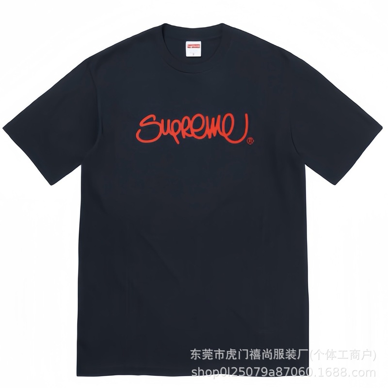 クロスボーダー25ss美潮Supreme文字プリントラウンドネック半袖男女兼用カジュアルTシャツ純綿快適|undefined