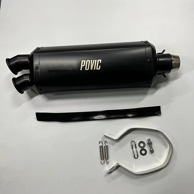 Motorcycle Modified Exhaust Pipe Large Displacement Double Exhaust Z900 Cb500X Fengchun 800Mt Mt09 R3 (Exhaust pipe) - black