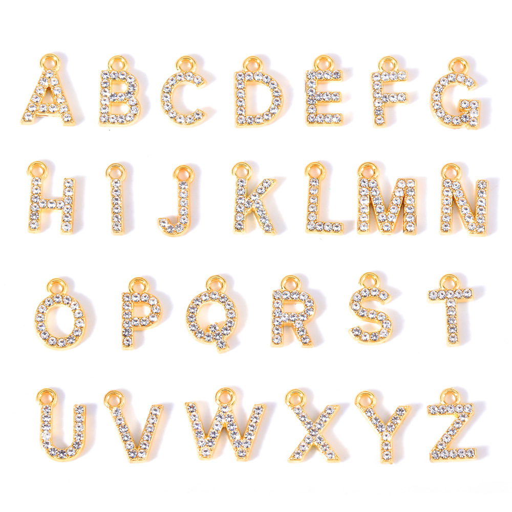 53g Weight Pendant Jewelry Making Type 13mm Jewelry Making Size Artificial Diamond Inlay Material DIY Jewelry Accessories Classification 50 PCS/Package Quantity Alloy Material Letter Pattern Plating Design Elegant, Simple Style, Streetwear Style 50 PCS/Package 13mm Alloy Artificial Diamond Letter Pendant 2
