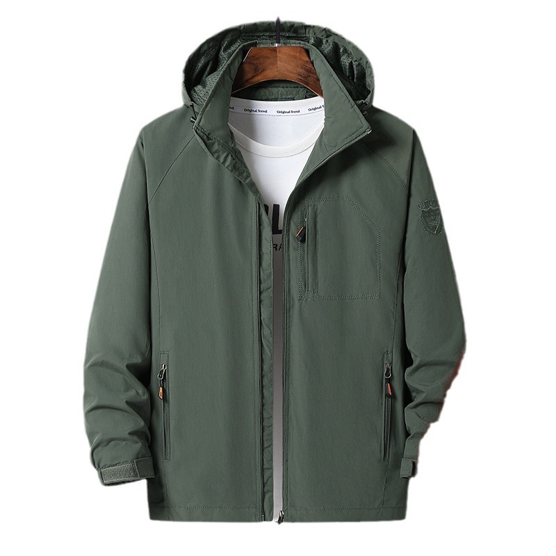 Otoño y invierno al aire libre chaqueta juvenil de tamaño medio y largo grueso impermeable y respirable chaqueta de hombre relajada