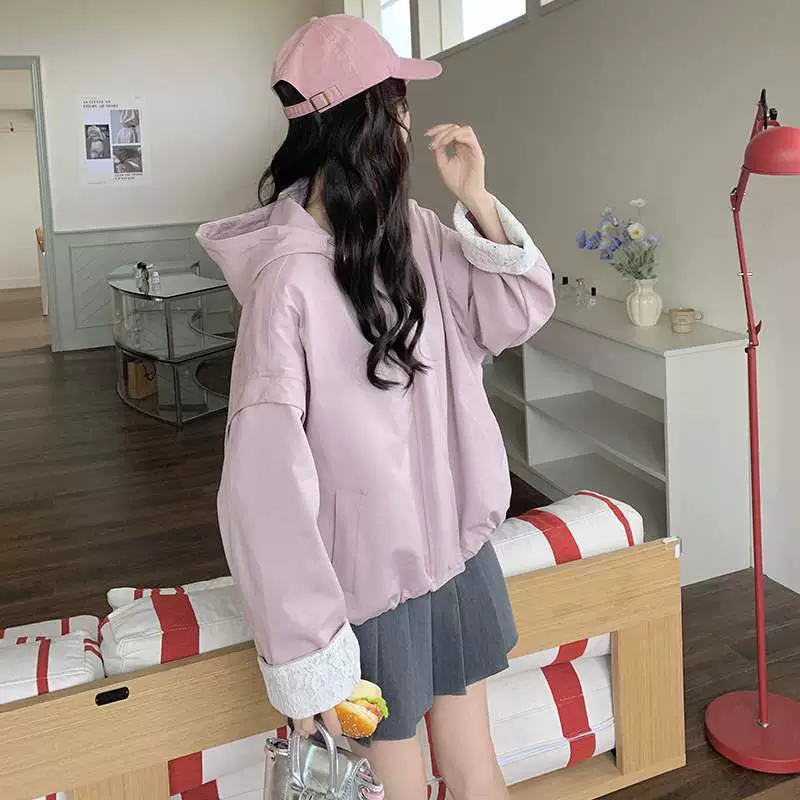 Спот 25 весна новая кружевная манжетная розовая куртка XW1027P155K238