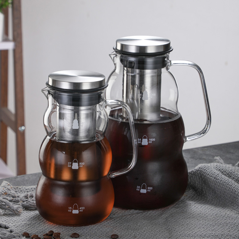 Factory Direct Sales of Heat-Resistant Glass Cold Brew Pot, Large-Capacity Coffee Pot, Coffee Maker, Filter Tea Kettle, Tea Brewing Pot, Teapot Factory Direct Sales of Heat-Resistant Glass Cold Brew Pot, Large-Capacity Coffee Pot, Coffee Maker, Filter Tea Kettle, Tea Brewing Pot, Teapot